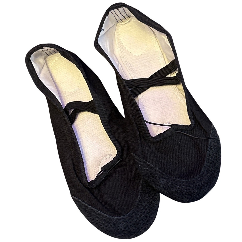 NEW Black Canvas Ballet Dance Slippers Shoes Size 41 Womens US 9.5 10